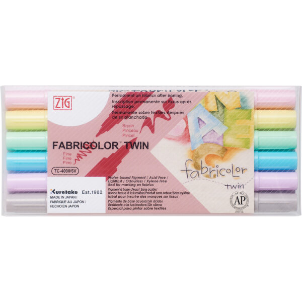 ZIG Fabricolor Twin 6 Set Pastel