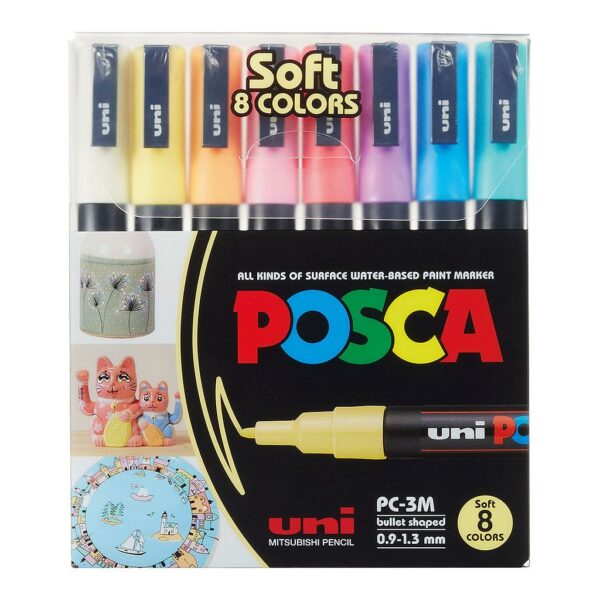 Uni POSCA 3M Set SOFT 8 colores -0,9-1,3 mm
