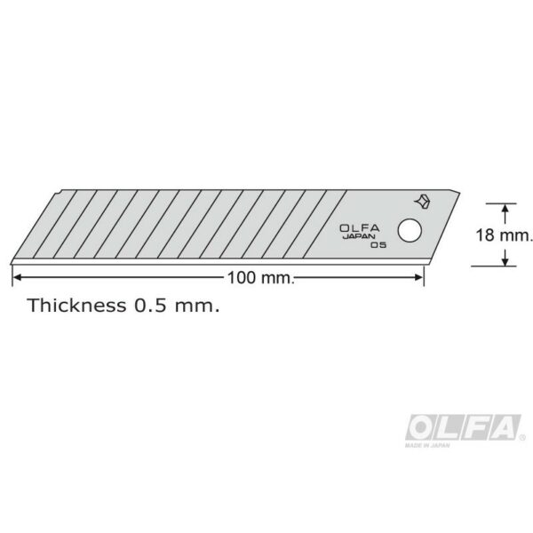 Cuchillo 18mm  Repuesto universal double segment 10u LBD-10