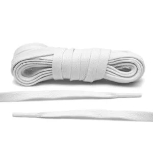 Cordones Planos Waxed - White