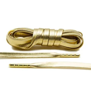 Cordones Planos Luxury Leather - Gold/Gold Plated