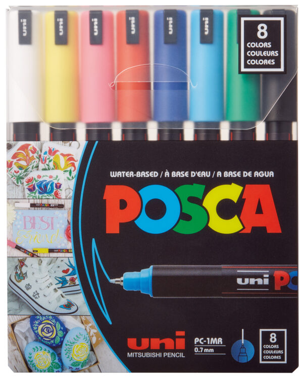Uni POSCA 1 MR Set 8 colores - Pin Type 0,7 mm