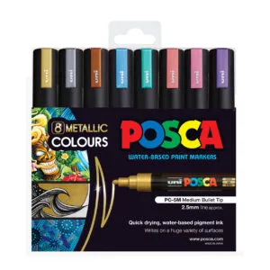 Uni POSCA 5M Set Metallic 8 colores - 1,8-2,5 mm