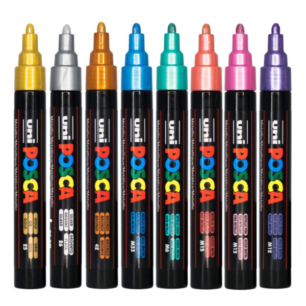 Uni POSCA 5M Set Metallic 8 colores - 1,8-2,5 mm - Imagen 2