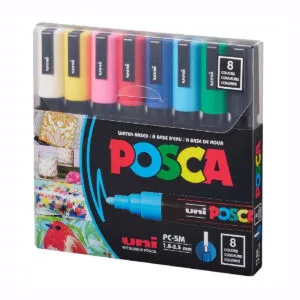 Uni POSCA 5M Set 8 colores - Bullet shaped 1,8-2,5 mm