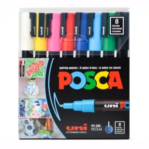 Uni POSCA 3M Set 8 colores - Bullet shaped 1,8-2,5 mm