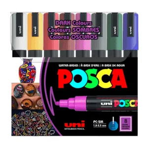 Uni POSCA 5M Set Dark colours 8 colores - 1,8-2,5 mm